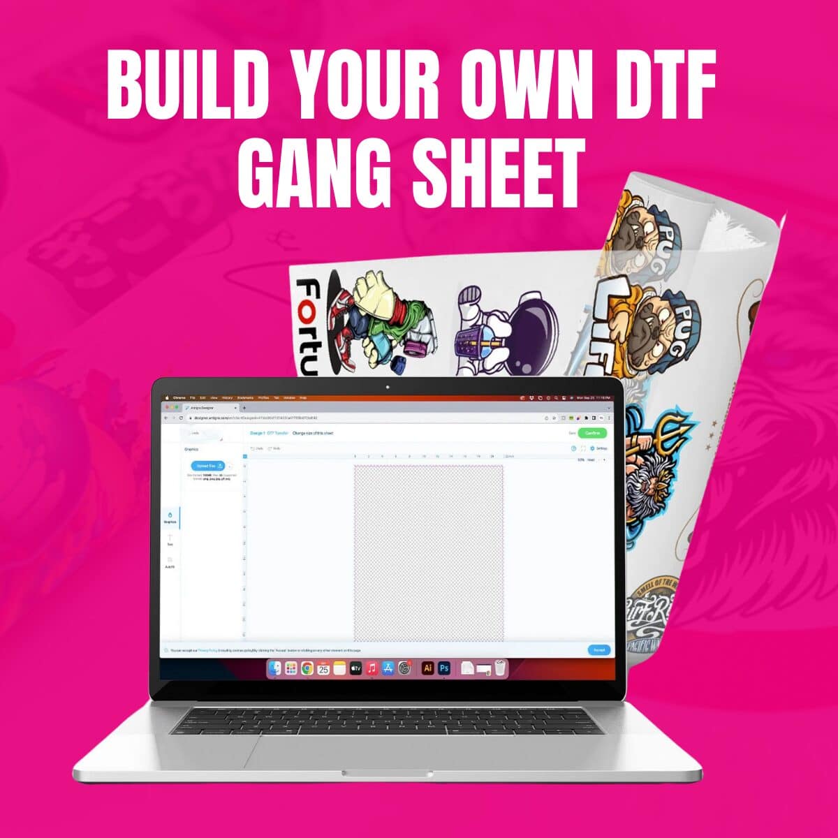 DTF transfers Miami custom gang sheet builder Captain Printing