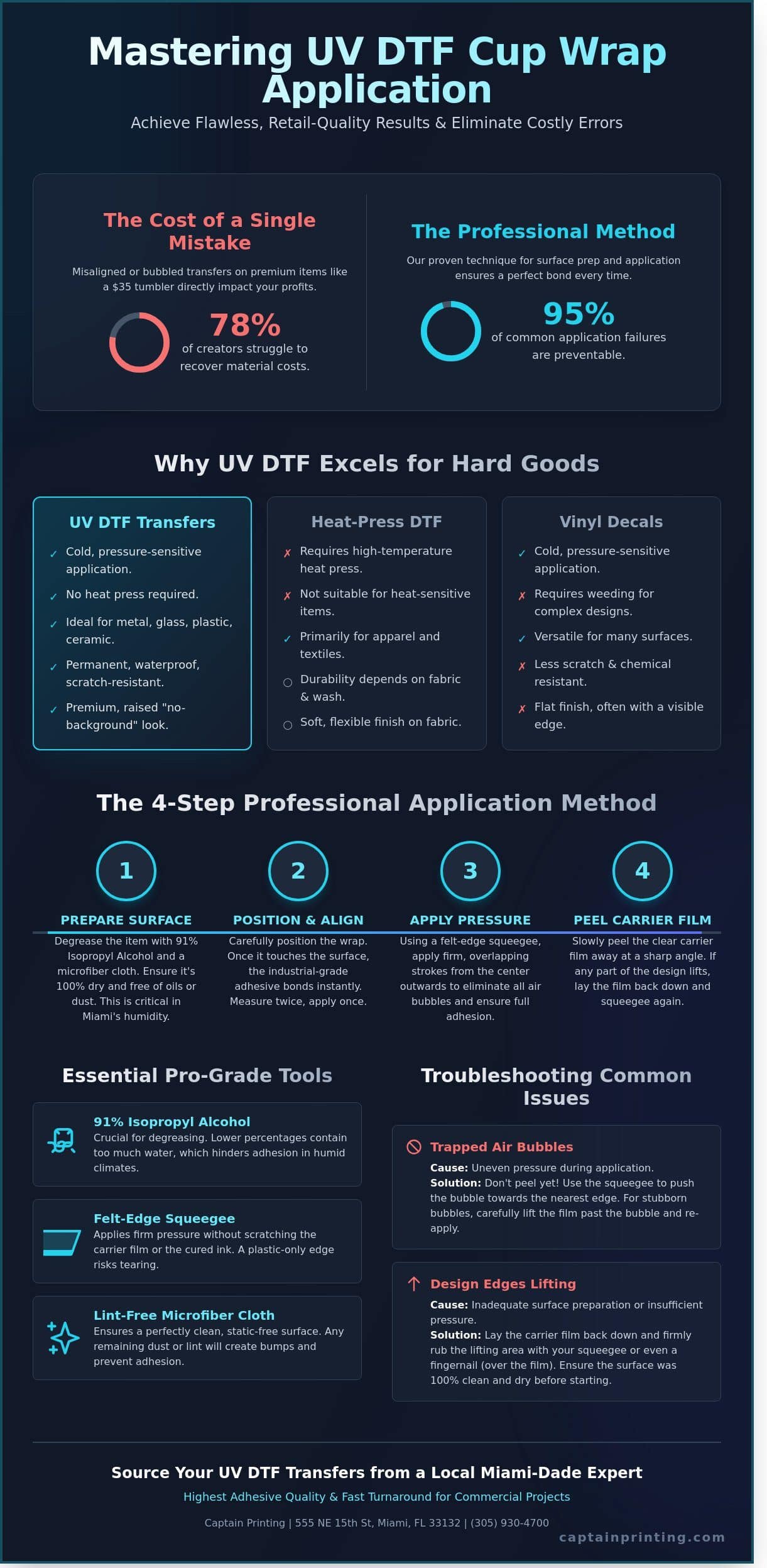 How to Apply UV DTF Cup Wraps: A Professional Miami Guide for 2026