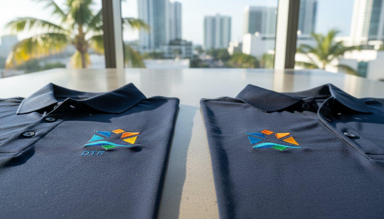 DTF vs. Embroidery for Logos: A 2026 Comparison for Miami Businesses